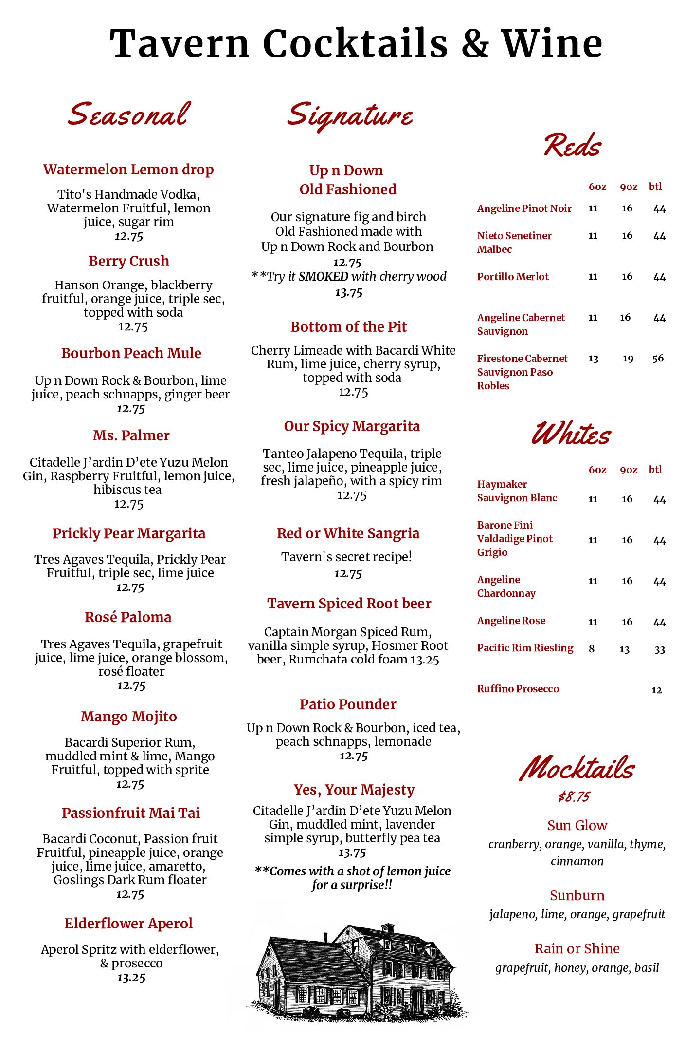 Marlborough Spring Wine Menu B